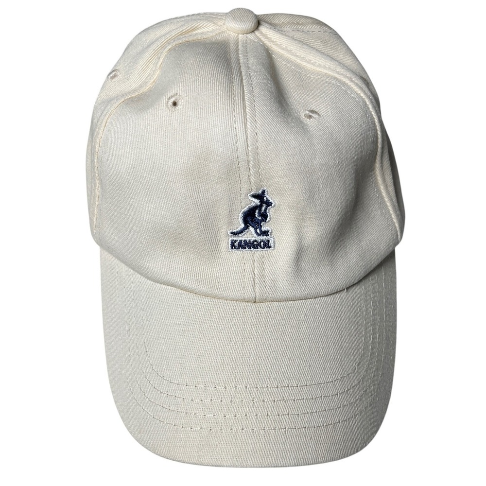 Kangol Cream Cotton‎ Twill Cap Quiet Luxury Streetwear Faux Leather Strapback